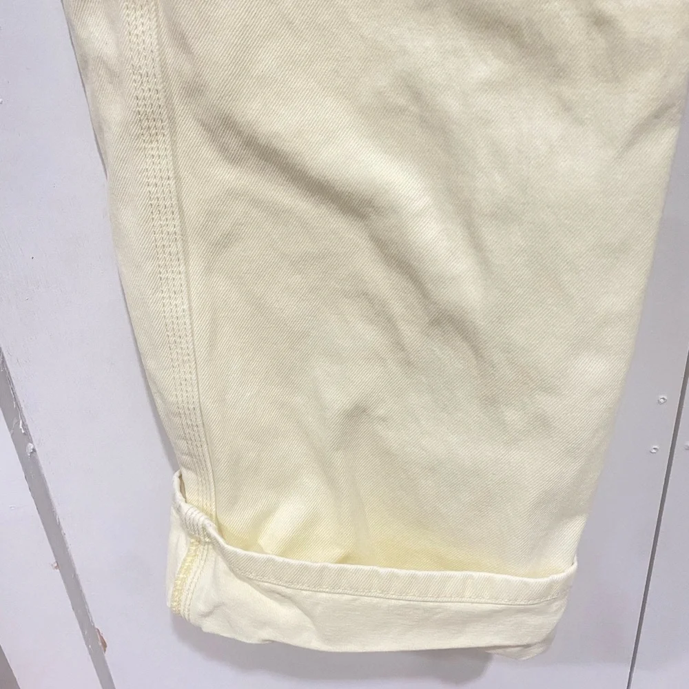 VRG GRL Women’s Jeans light yellow Denim size 10 baggy cuff hem waist 28” Cotton - Picture 4 of 7